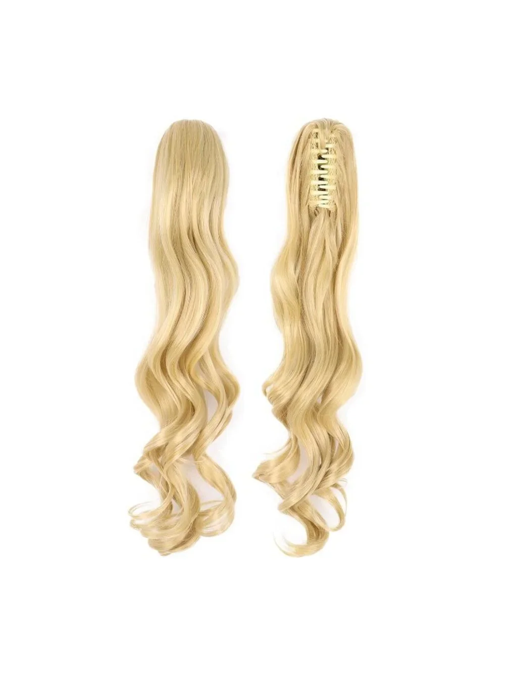 Women's Mixed Golden 28 Inch Lolita Long Curly 2 Ponytails Clip On Cosplay Wigs